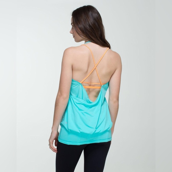 Lululemon Flow & Go Tank in Angel Blue / Creamsicle Pop Size 6. - Picture 2 of 15